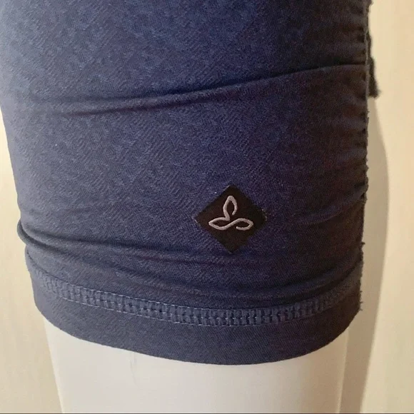 PRANA Textured Ruched Cropped Capri Blue Leggings - Picture 11 of 12